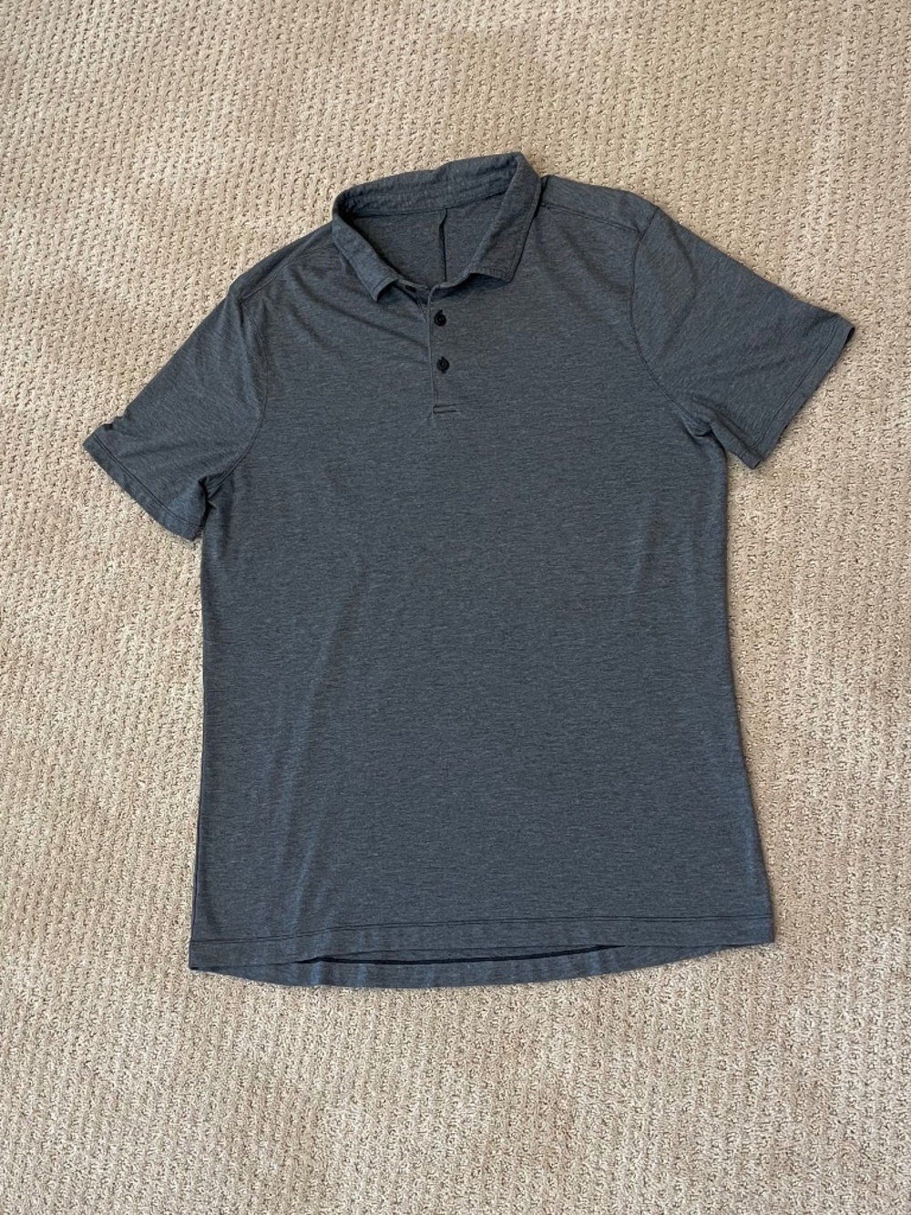 Lululemon Evolution Polo Heathered Charcoal Grey - Size Large